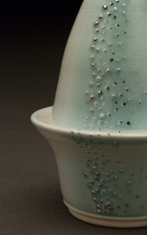 Coverd Jar with Luster detail