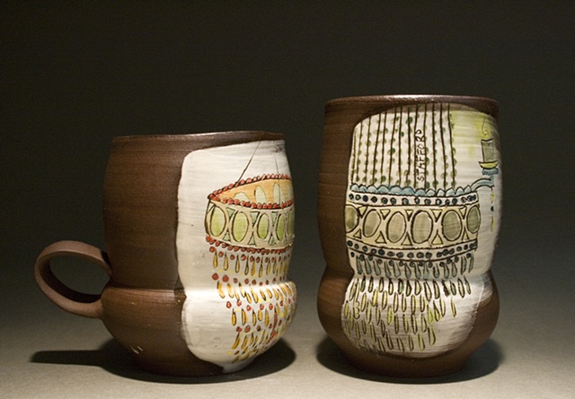 Two Chandelier Cups