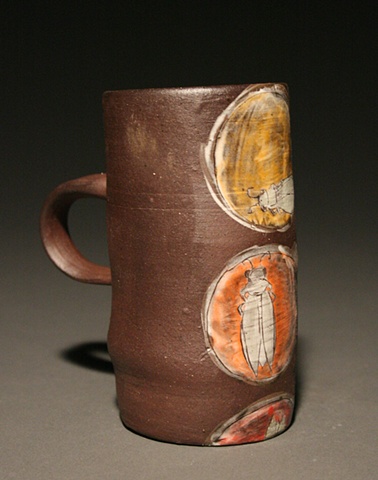 3 White Cicada w Handle