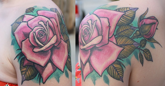 rose on shoulder