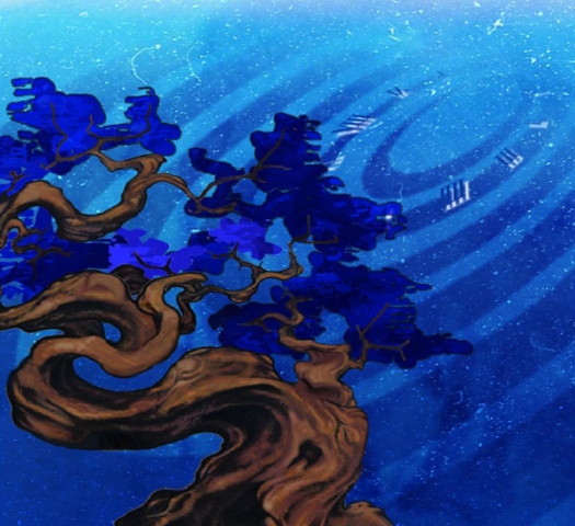 blue tree