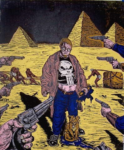 Wild West, High noon, guns, punisher, egypt, pyramids.