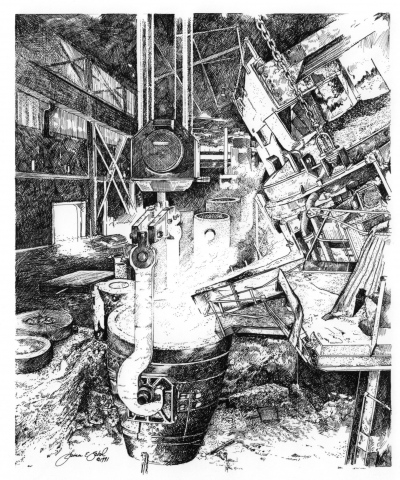 Pouring Steel, Erie Forge and Steel, Erie, PA USA