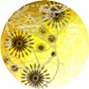XXII from the "dot dot dot" Series, 2010 archival pigment print of digital collage  16" diameter