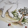 White Rabbit and Apple Bonsai Print