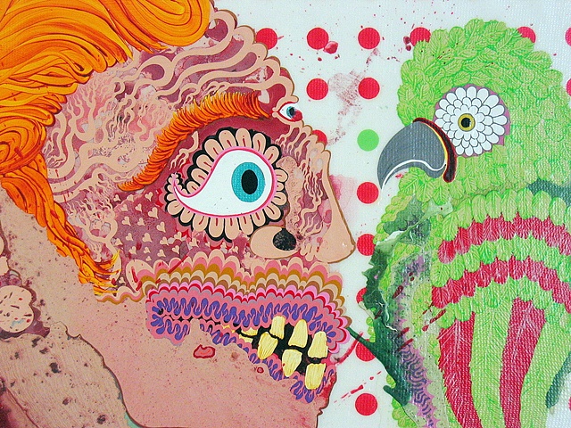 Detail: Woman with Budgie