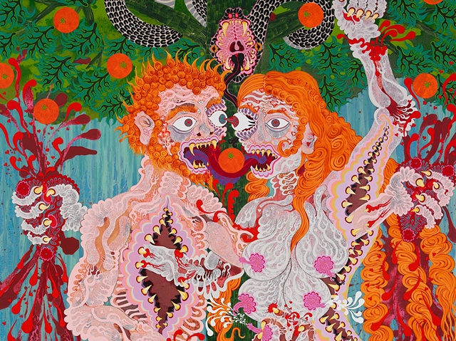 Detail: I Dreamed I Painted Flowers All Over Your Naked Body, and in that Dream I Awoke from Dreaming, My Eyes Opened to See the Flowers Rot, Turning First Putrid, then Molten, then Burst Your Flesh into Flame

