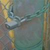 Green Lock & Chain