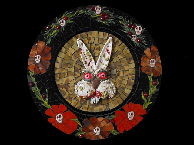 mosaic of Killer Rabbit of Caerbannog from Monty Python