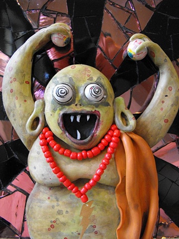polymer clay Buddha sculpture zombie