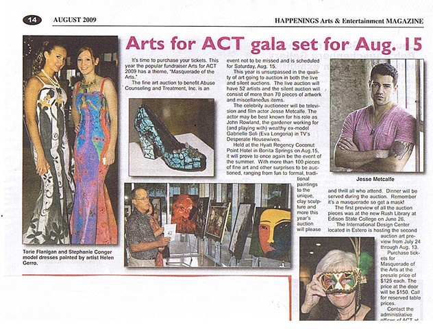 article in Happenings Magazine for Arts for ACT 2009