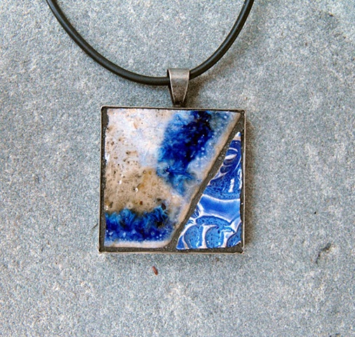 mosaic pendant necklace royal blue indigo hawaii