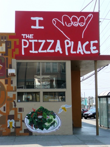 Detail, (sign & salad)