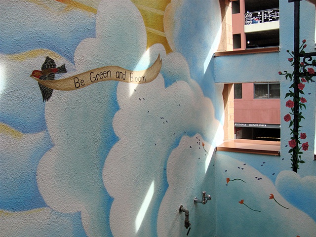 Detail, Be Green and Bloom (flying bird)