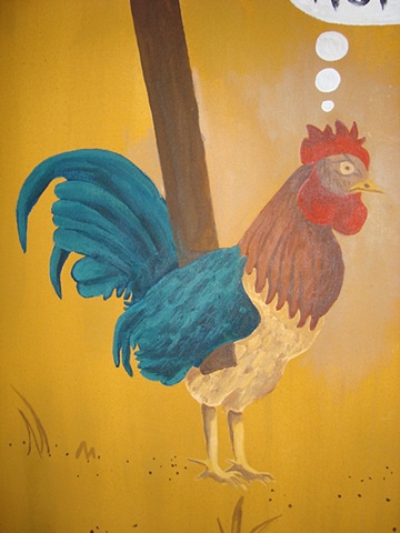 Detail, "Cinco De Maul-O" prom photo backdrop (chicken)