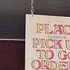 PLACE and PICK UP TO GO ORDERS HERE wood cut sign