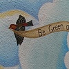 Detail, Be Green and Bloom (flying bird)