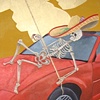 Detail, "Cinco De Maul-O" prom photo backdrop (skeleton/firebird)