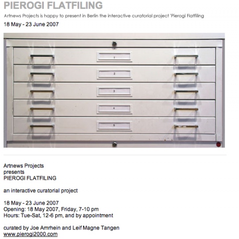"Pierogi Flatfiling" Flatfiles in Berlin, curated by Joe Amrhein and Leif Magne Tangen