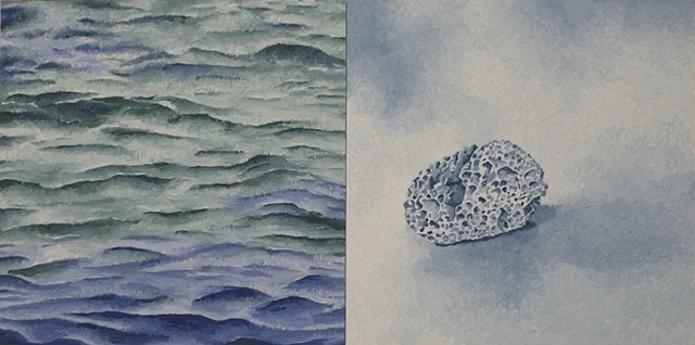 Joanne Aono lake michigan coral fossil painting