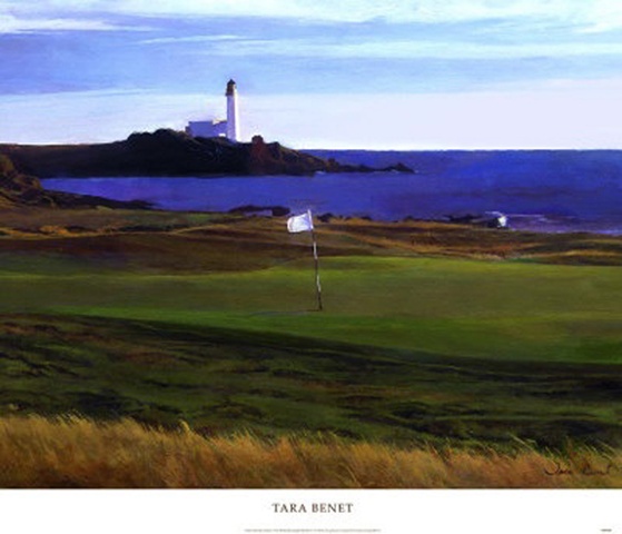 A landscape painting of a golf course by Tara Benet