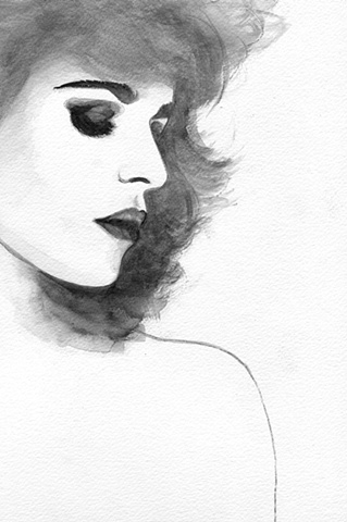 A watercolor portrait by Tara Benet