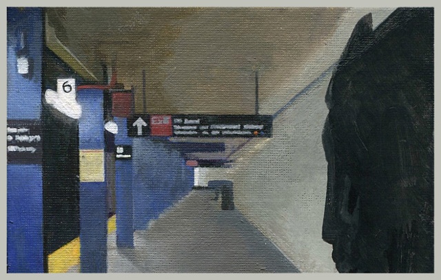 miniature painting of the 82nd street subway station by Tara Benet