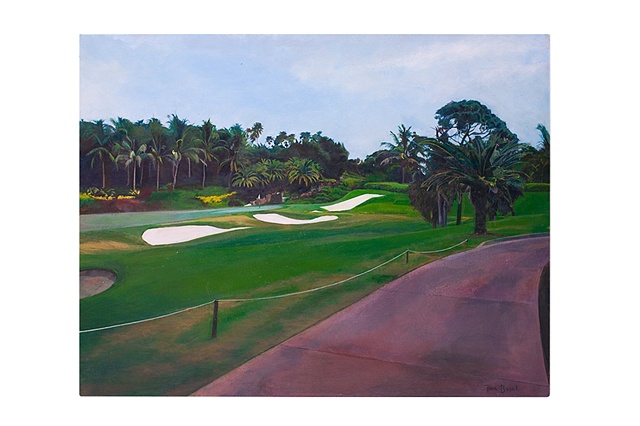 A landscape painting of a golf course in Palm Beach by Tara Benet