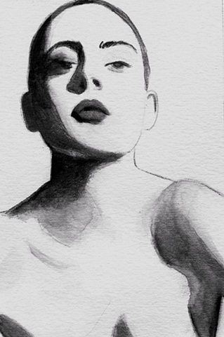 A watercolor portrait by Tara Benet