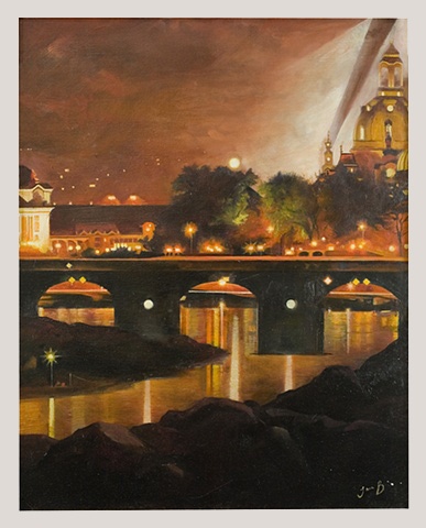A landscape painting of Dresden Germany  by Tara Benet