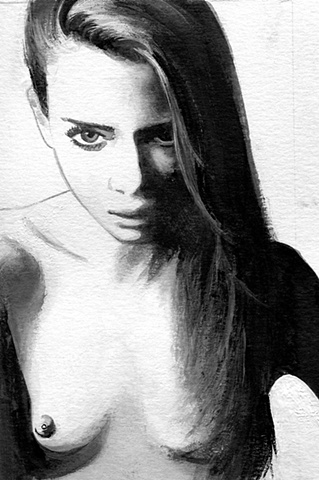 A watercolor portrait by Tara Benet