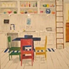 Kitchen with Blue Dog and Ladder