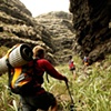 Trekking up the trail