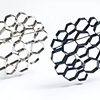 light and dark honeycomb brooches