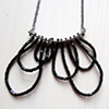 black faceted beaded pendant