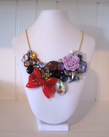 hand made, one of a kind, bib necklace