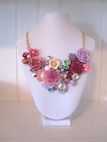 hand made, one of a kind, bib necklace