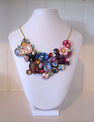 hand made, one of a kind, bib necklace