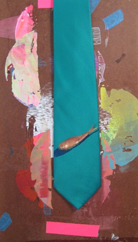 silk neck tie, hand printed, hand painted, original design