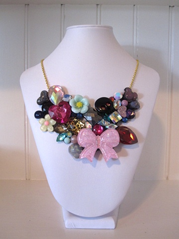 hand made, one of a kind, bib necklace