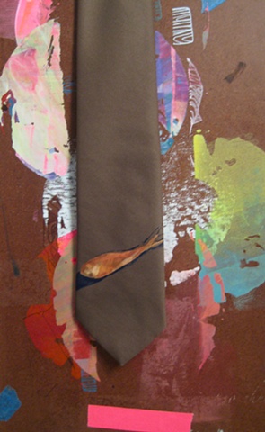 vintage neck tie, hand printed, original design