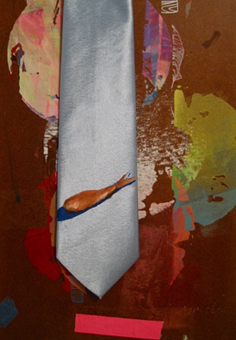 silk neck tie, hand printed, hand painted, original design