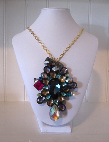 hand made, one of a kind, bib necklace