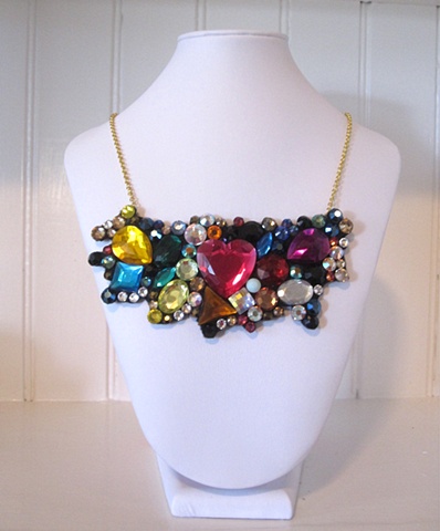 hand made, one of a kind, bib necklace