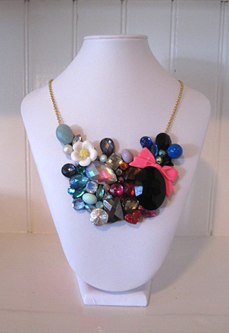 hand made, one of a kind, bib necklace