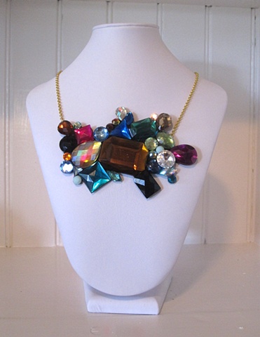 hand made, one of a kind, bib necklace
