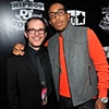 Tom Calderone, VH1 President, at the Hip Hop Honors concert October 13th 2009 with Ludacris. Again wearing a "too shea" design. 
