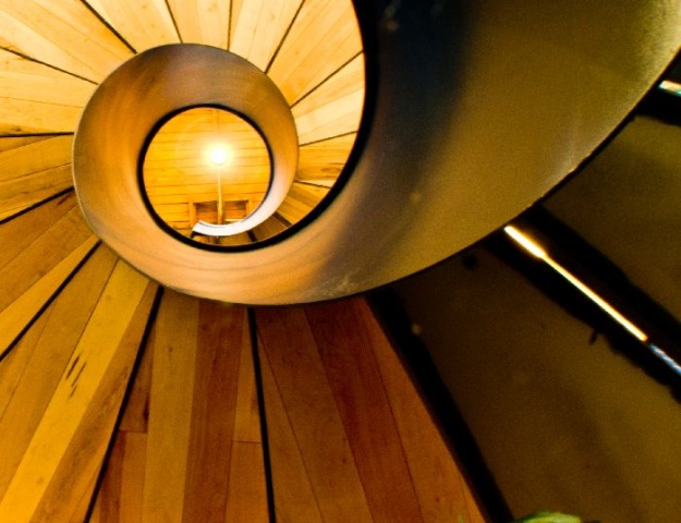 a spiral staircase