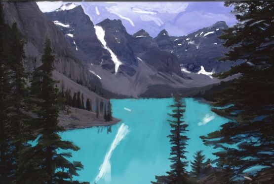 tried to capture the colour of this beautiful site above Banff