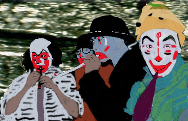 clowns at a party in Rankin Inlet
